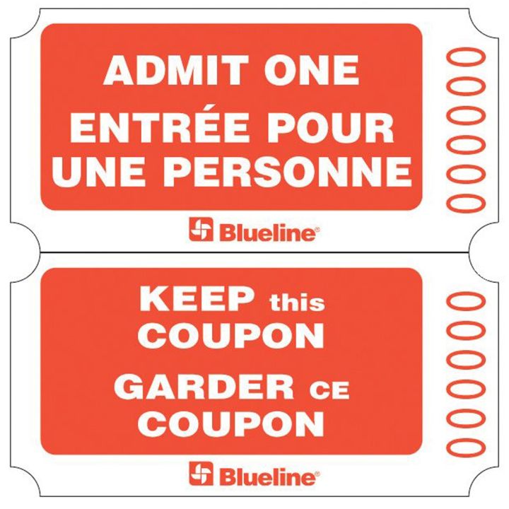 Billets d'admission double numéroté rouge (1000)
