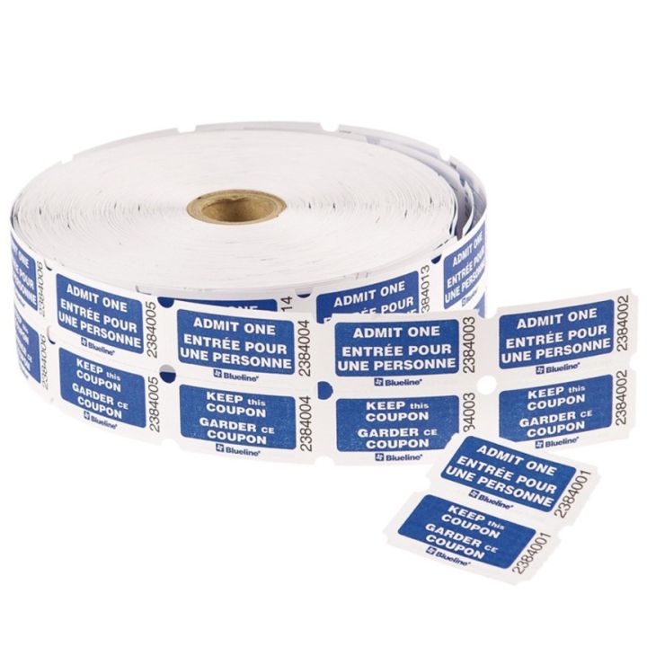 Billets d'admission double numéroté bleu (1000)