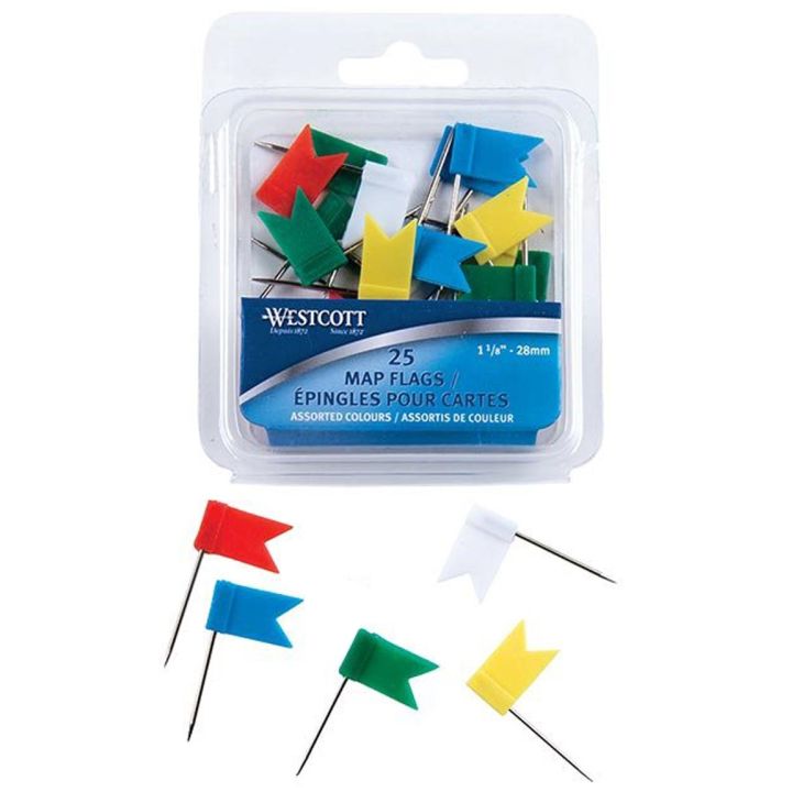 Épingles (25) drapeaux pour carte