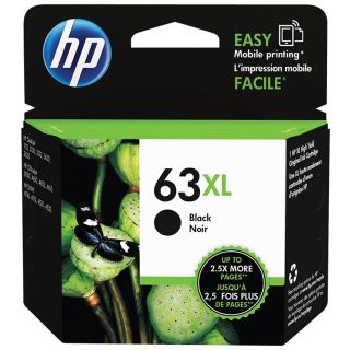 HP 63 XL - Cartouche originale à haute rendement, encre noir, F6U64AN