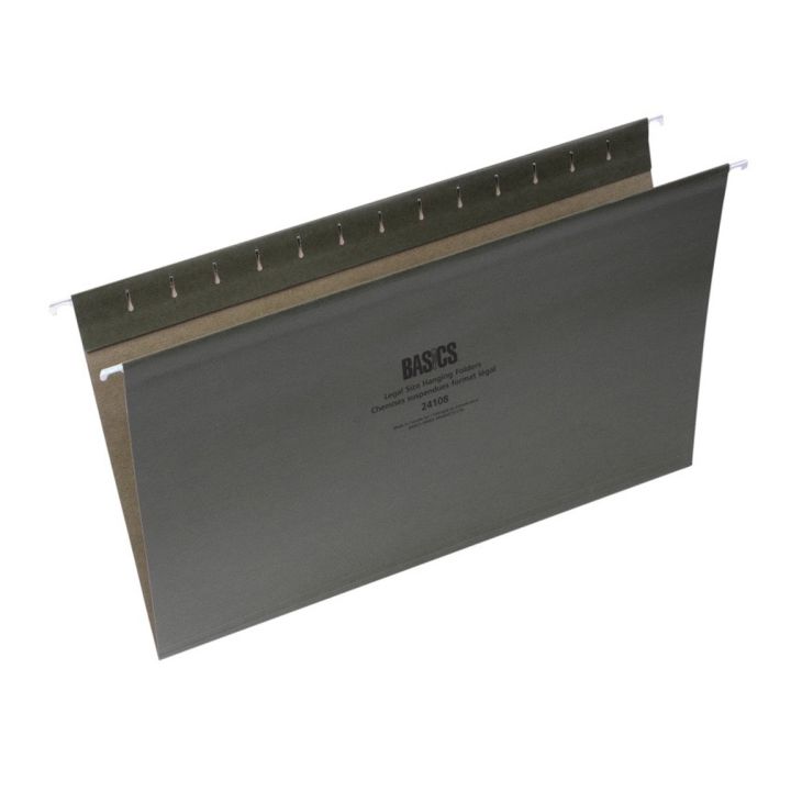 Dossiers suspendus Basics®, Vert standard, Format légal, 25/bte