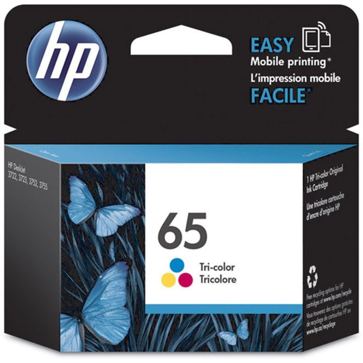 HP 65 Cartouche originale encre tricolore, N9K01AN, ~100 pages