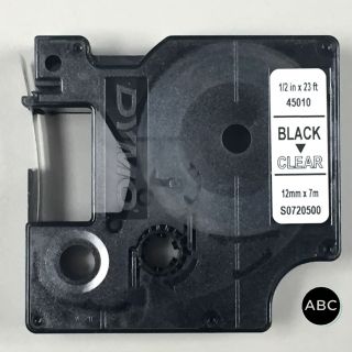 Rechange D1-Dymo (45010), ½" noir sur transparent