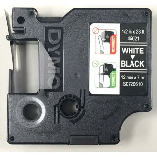 Rechange D1-Dymo (45021), ½" blanc sur noir