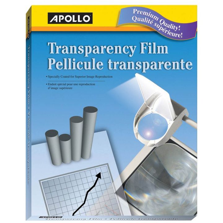 Acétates pour imprimante laser en couleur d'Apollo, boite de 50