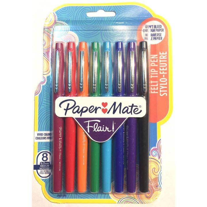 Pqt 8 Marqueurs "Flair" couleurs assorties
