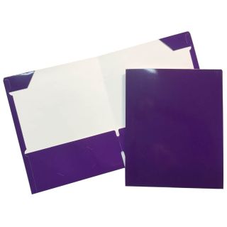 Portefolio en carton laminé, 2 pochettes intérieures, mauve