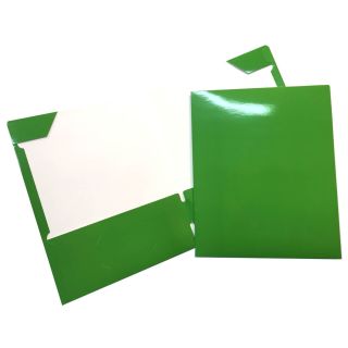 Portefolio en carton laminé, 2 pochettes intérieures, vert