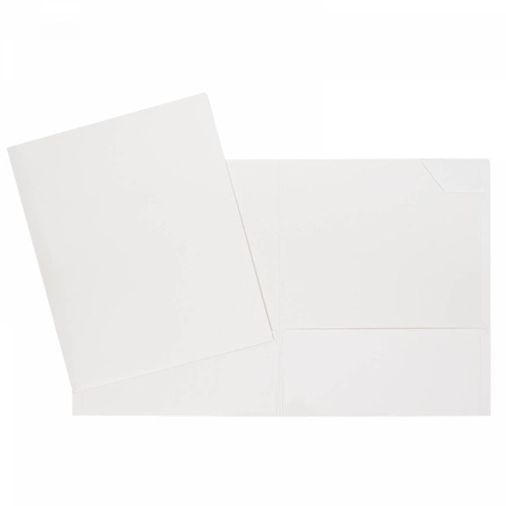 Portefolio en carton laminé, 2 pochettes intérieures, blanc