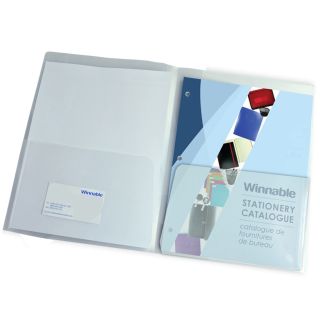Portefolio winnable transparent format lettre avec 2 pochettes intérieurs