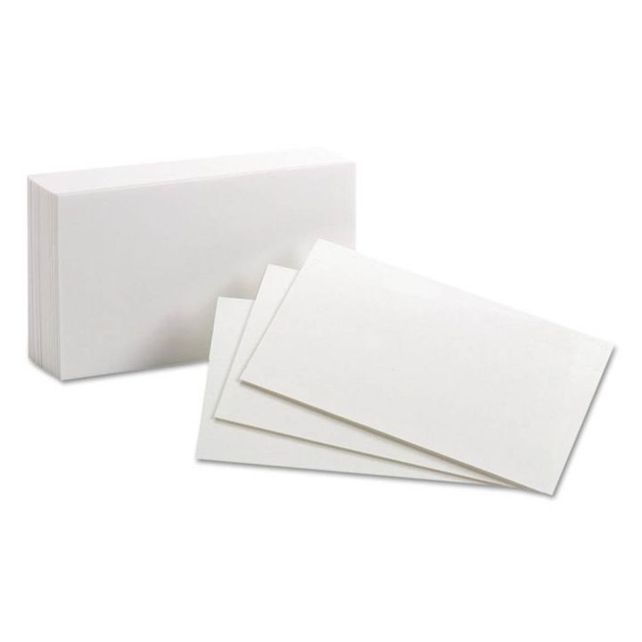 Fiche unie 5 x 8 po blanc d'Oxford, paquet de 100