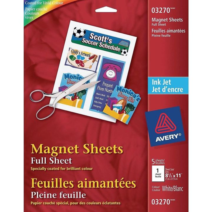 Feuilles aimantés Avery - 5/pqt