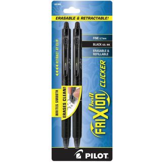 Stylo rétractables à encre gel effaçable Frixion de Pilot, 0,7 mm, Noir, 2/pqt