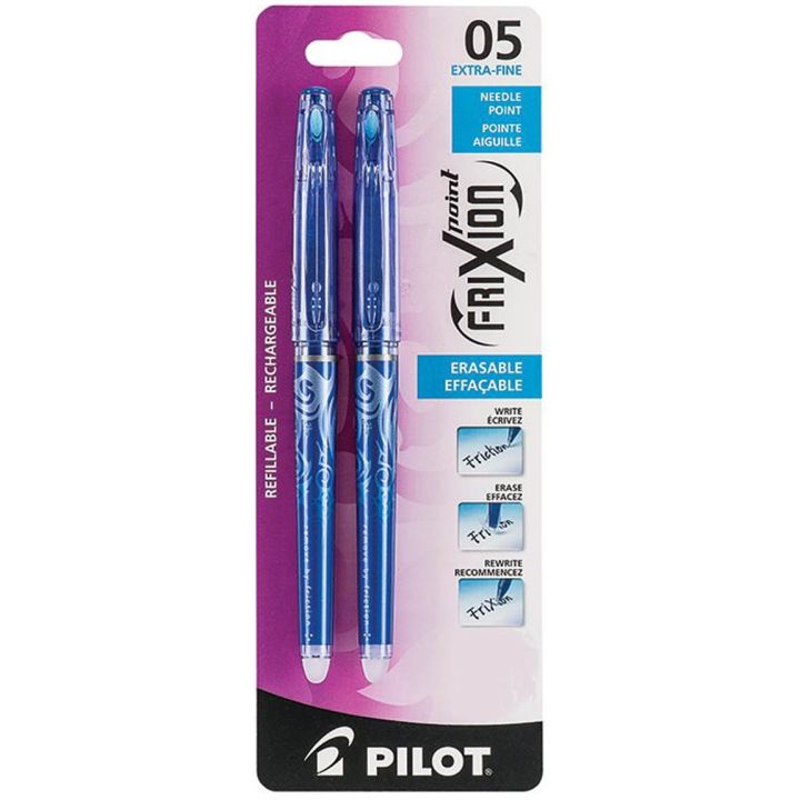 Stylo à encre gel effaçable Frixion de Pilot, 0,5 mm, Bleu, 2/pqt