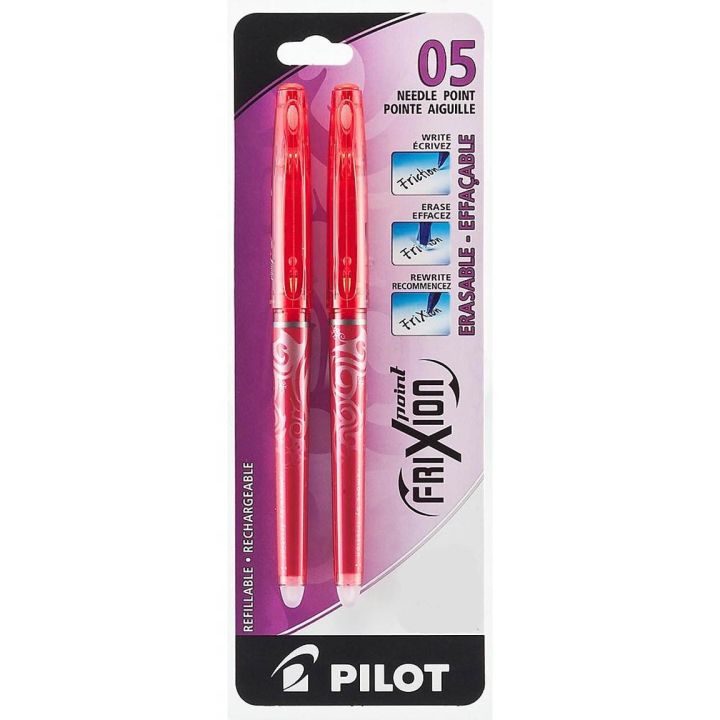 Stylo à encre gel effaçable Frixion de Pilot, 0,5 mm, Rouge, 2/pqt