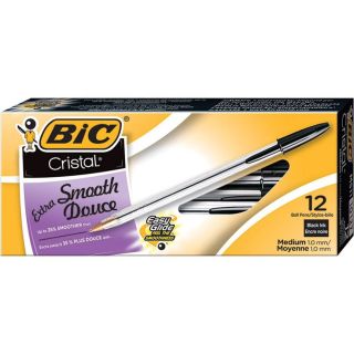 BIC® - Stylos à bille Cristal®, 1,0 mm, noir, paq./12