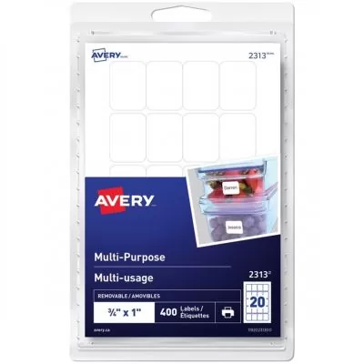Étiquettes Multi-usage Amovibles de Avery®, ¾" x 1 po, 2313