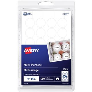 Étiquettes Multi-usage Amovibles de Avery®, Rond ¾", 2309