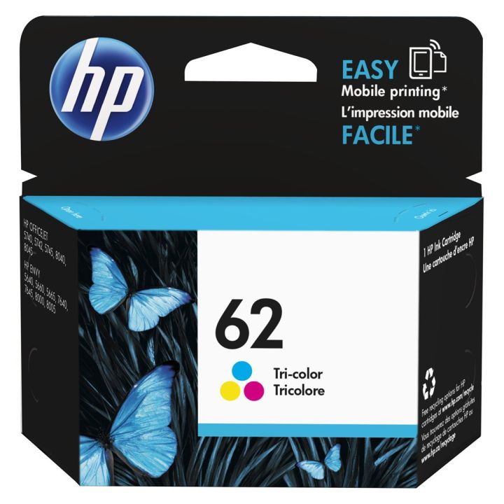 HP 62 Cartouche originale tricolore, C2P06AN, ~165 pages