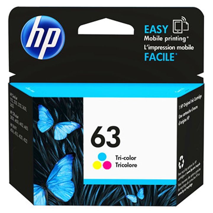 HP 63 Cartouche originale tricolore, F6U61AN, ~165 pages