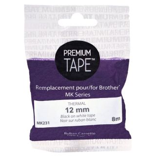 Ruban compatible Brother MK-231, Premium Tape MK231, étiquette blanche, 12 mm x 8 m