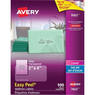 Étiquettes d'adresse transparentes d'Avery®,  2 x 4 po