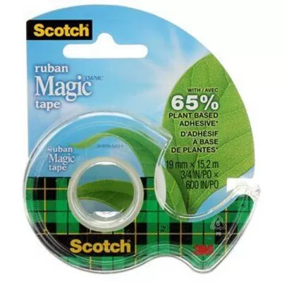 Ruban adhésif invisible Scotch® Magic™ Dévidoir, 19 mm x 15,2 m