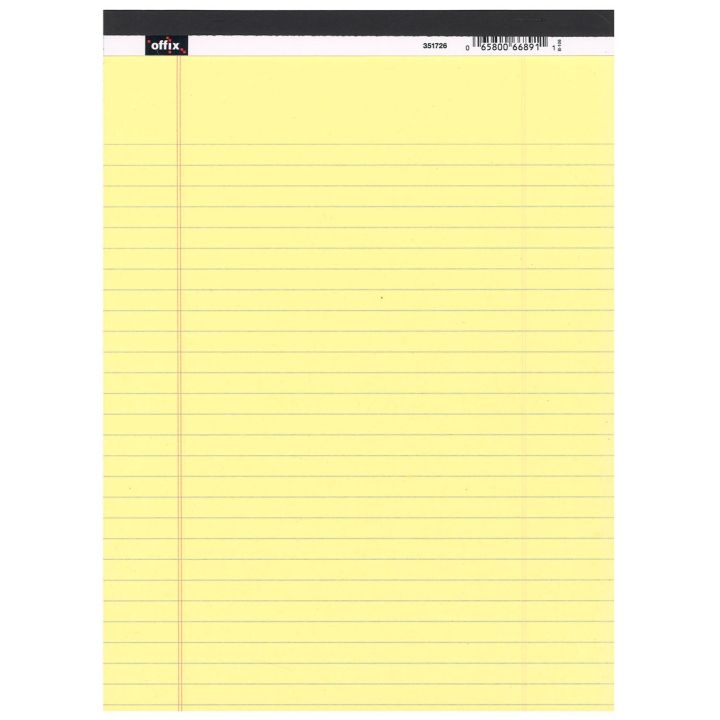 Tablette lignée 8-3/8 x 10-7/8" - Offix, 50 feuilles jaunes