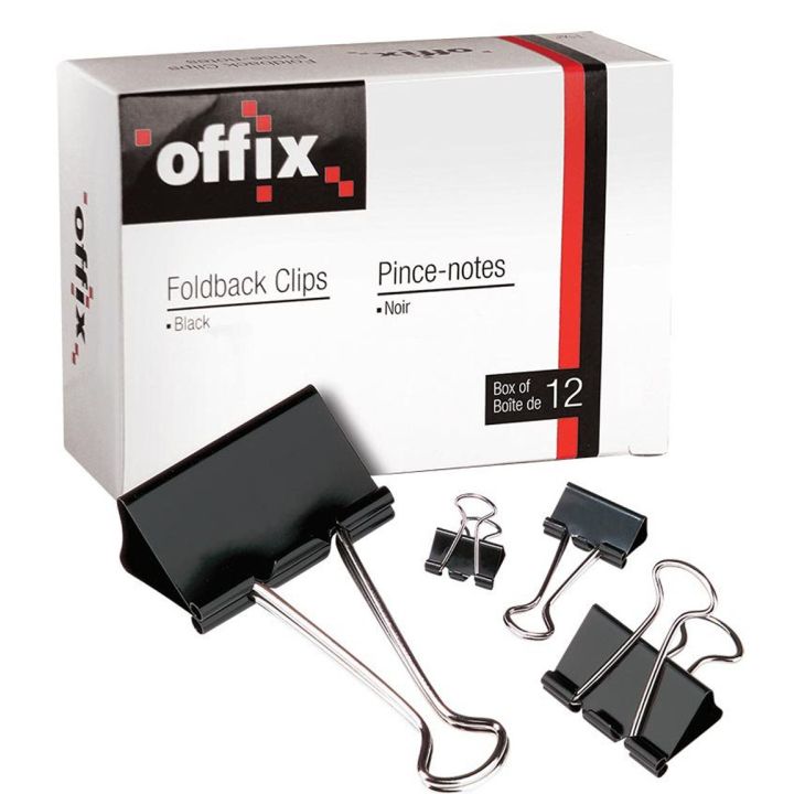 Pinces-notes repliable Offix 9/16 po, boite de 12