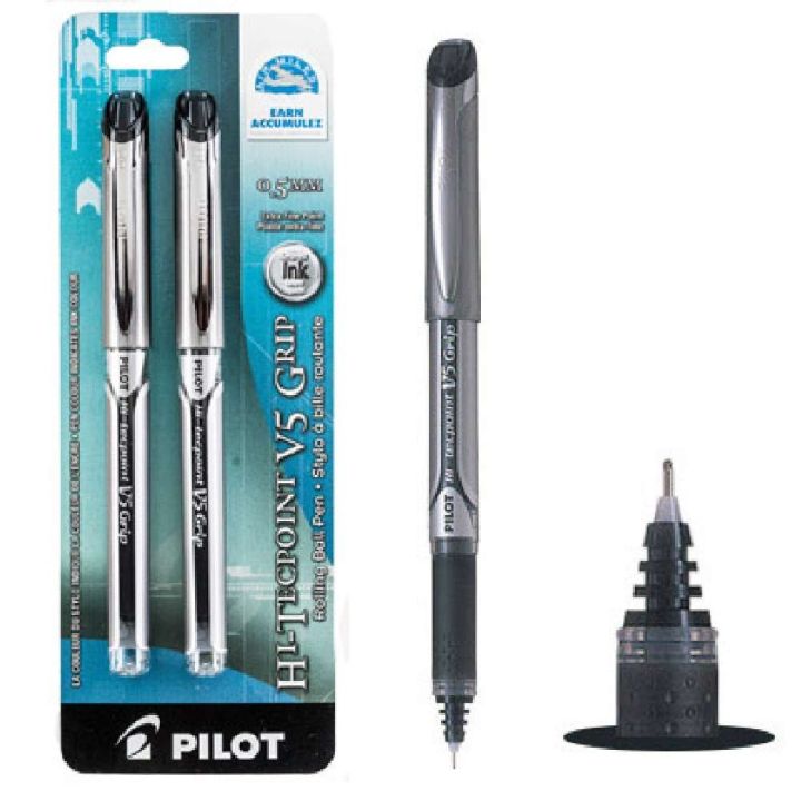 Stylo à bille à encre liquide Hi-Tecpoint Grip 0,5 mm de Pilot, 2/pqt