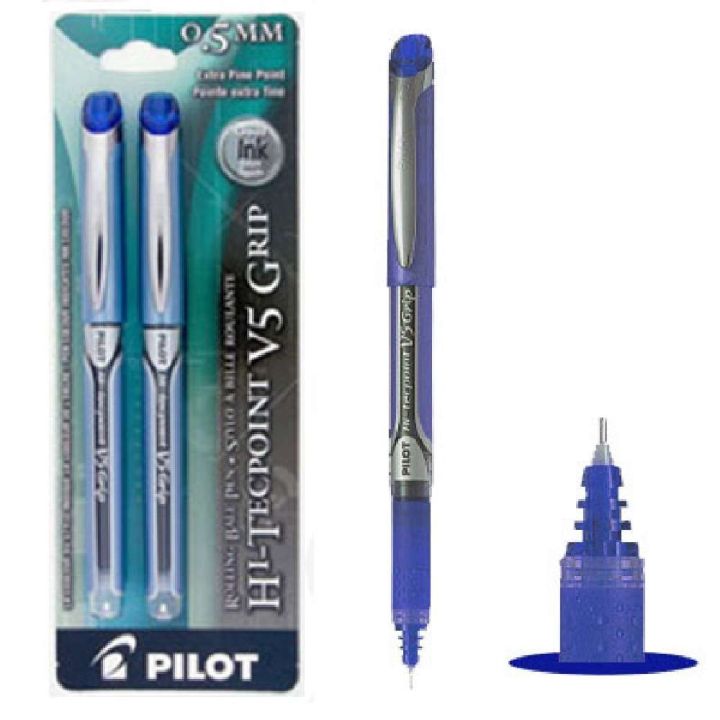 Stylo à bille à encre liquide Hi-Tecpoint Grip 0,5 mm de Pilot, 2/pqt