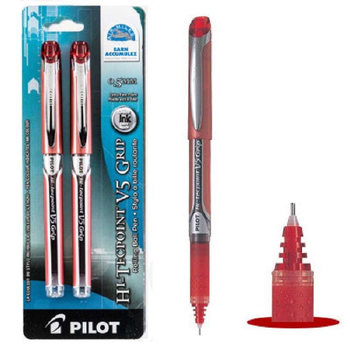 Stylo à bille à encre liquide Hi-Tecpoint Grip 0,5 mm de Pilot, 2/pqt