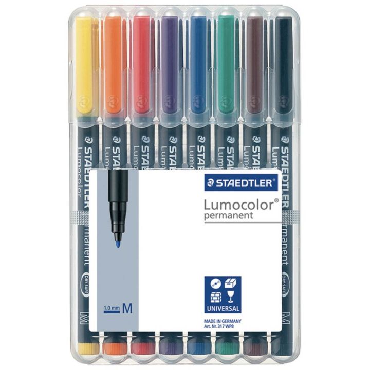 Marqueur permanent Lumocolor, pointe moyenne, 8/jeu