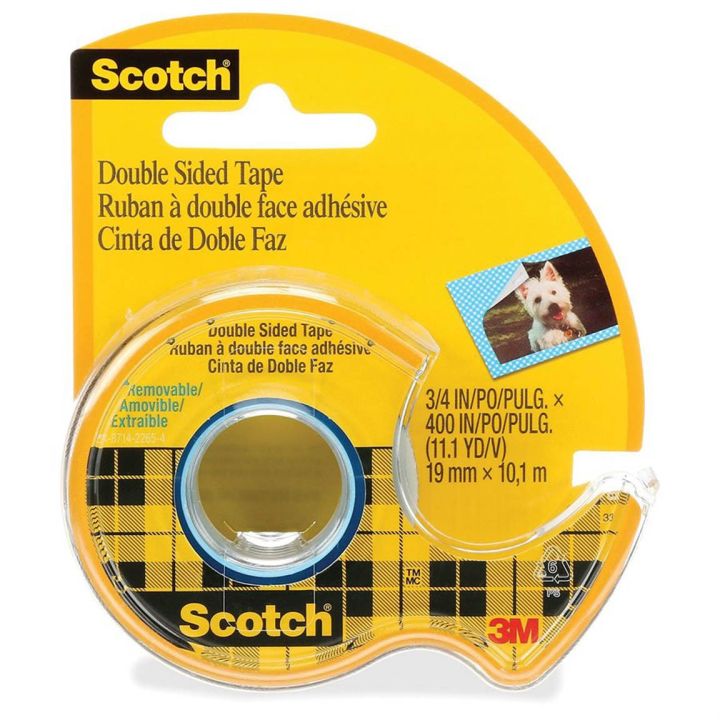 Ruban adhésif double face Scotch® Amovible, 19 mm x 10,1 m