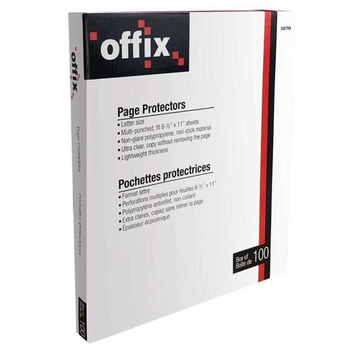 Pochettes Protectrices de feuilles format lettre, Offix, 100/bte