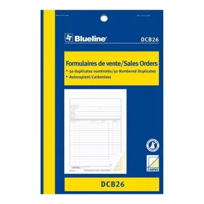 Formulaires de vente DCB26, 2 copies, Blueline