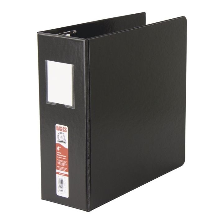 Reliure 4", noir à anneaux en D, Basics®