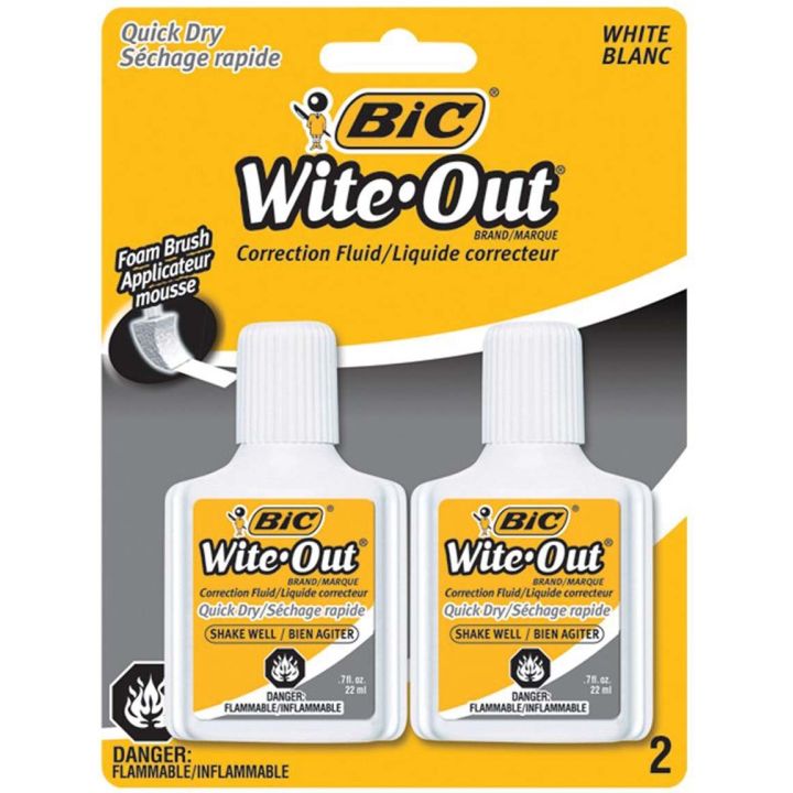 Liquide correcteur Wite-Out® Séchage Rapide, 2/pqt