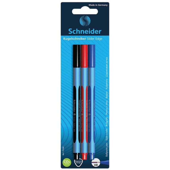 Stylos à bille Slider Edge, couleurs variées, 3/pqt
