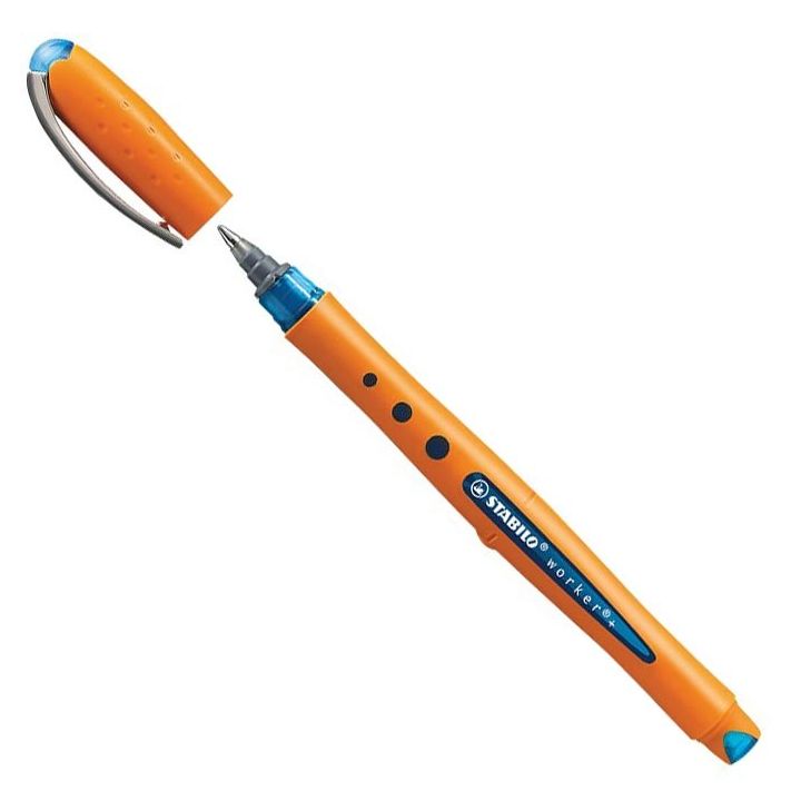 Stylo à bille roulante Stabilo, bleu