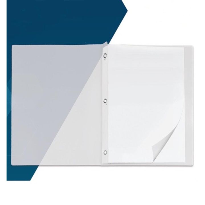 Duo-tang en poly souple, translucide, 3 attaches