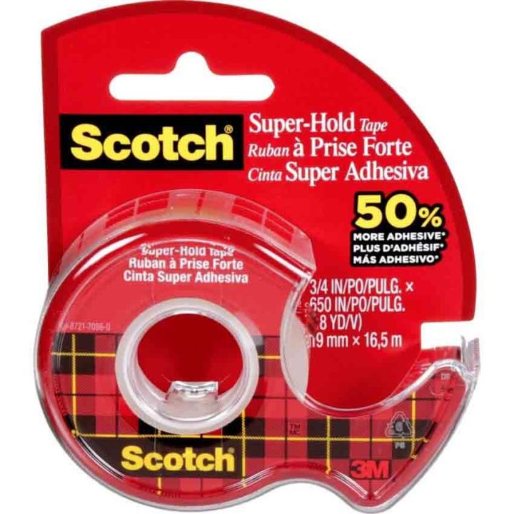 Ruban Scotch à prise forte, 198-ESF, 3/4 po x 650 po (19 mm x 16,5 m)