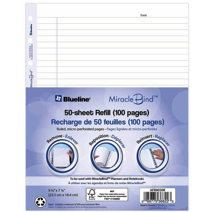 Recharge MiracleBind 50 feuilles 7-1/4 x 9-1/4 po. (100 pages)