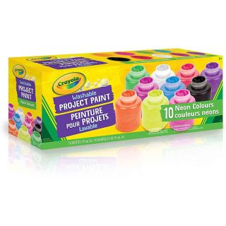 Peinture Crayola lavable pour enfants, couleur néon, 10 pots