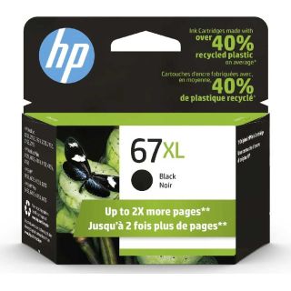 HP 67 XL original, encre noir, 3YM57AN, ~ 240 pages