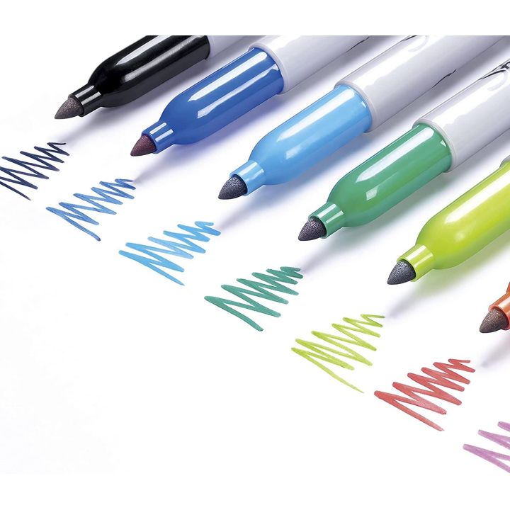 Marqueurs permanents pointe fine, Sharpie, 12 couleurs