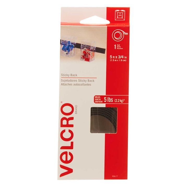 Bandes autoadhésives Velcro®  3/4" x 5', noir