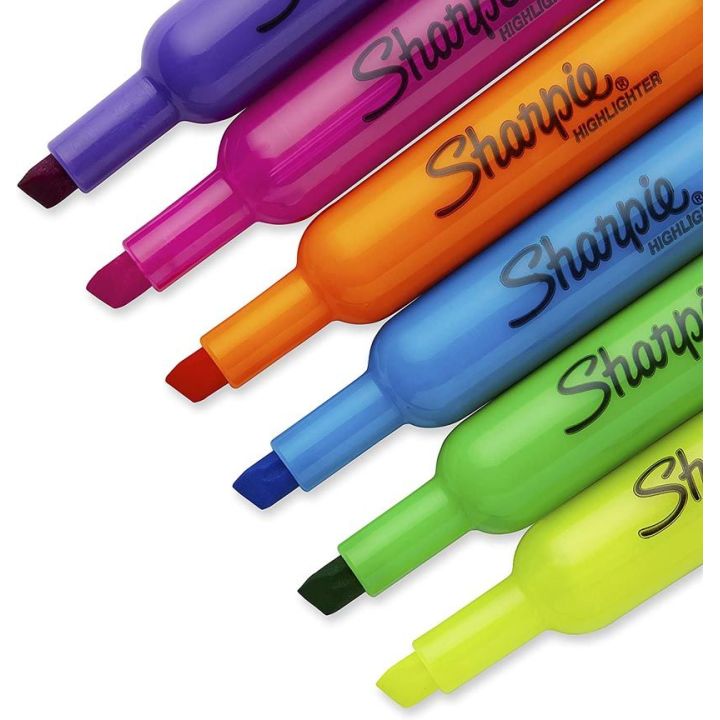 Surligneurs Sharpie à pointe biseautée aux couleurs fluorescentes, 12/pqt