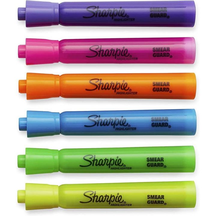 Surligneurs Sharpie à pointe biseautée aux couleurs fluorescentes, 12/pqt