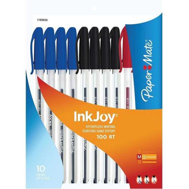 Stylos à bille InkJoy, 3 couleurs, 10/pqt